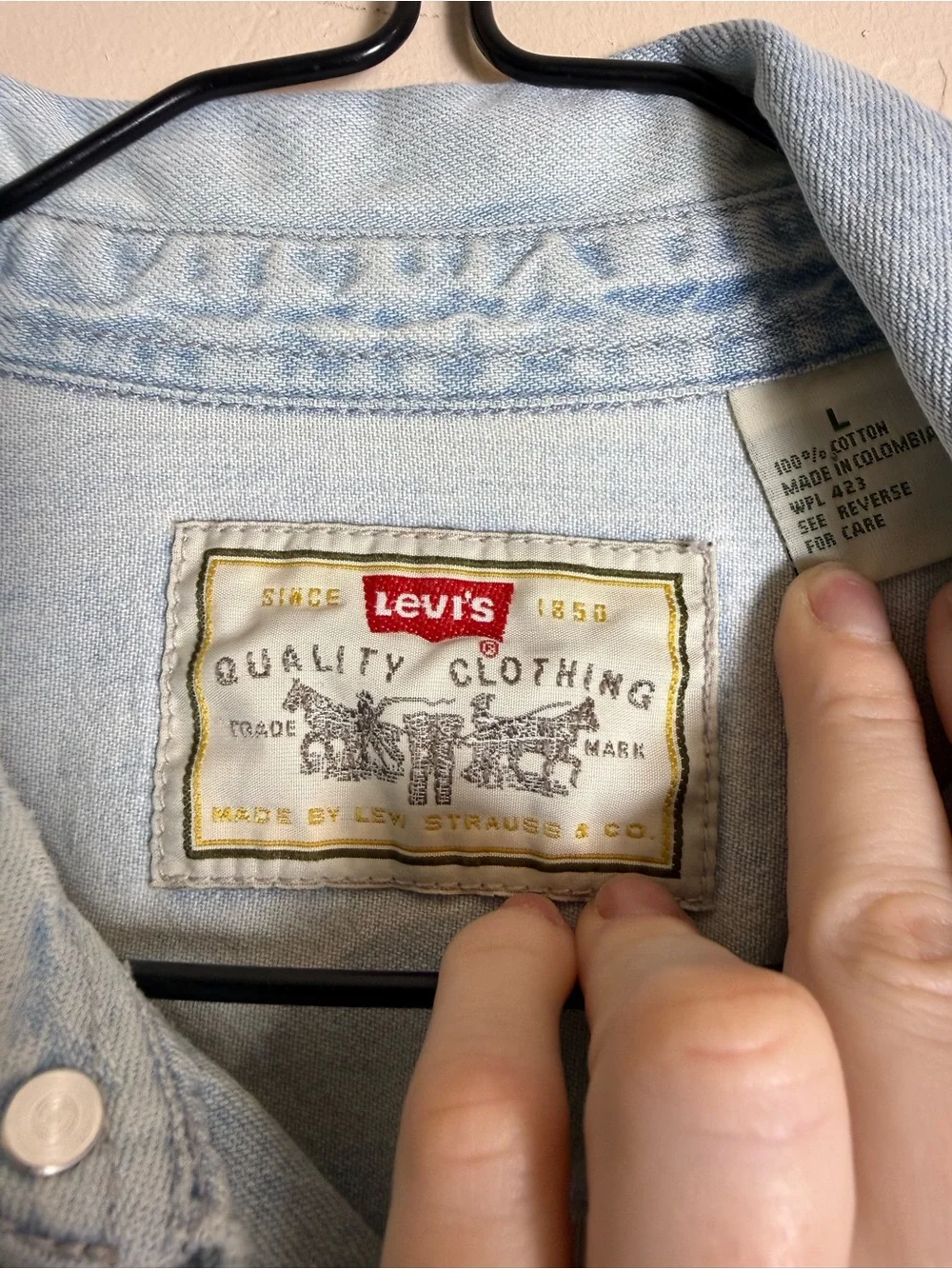 Vintage Levi's Red Tab Light Wash Denim Button-Up Shirt